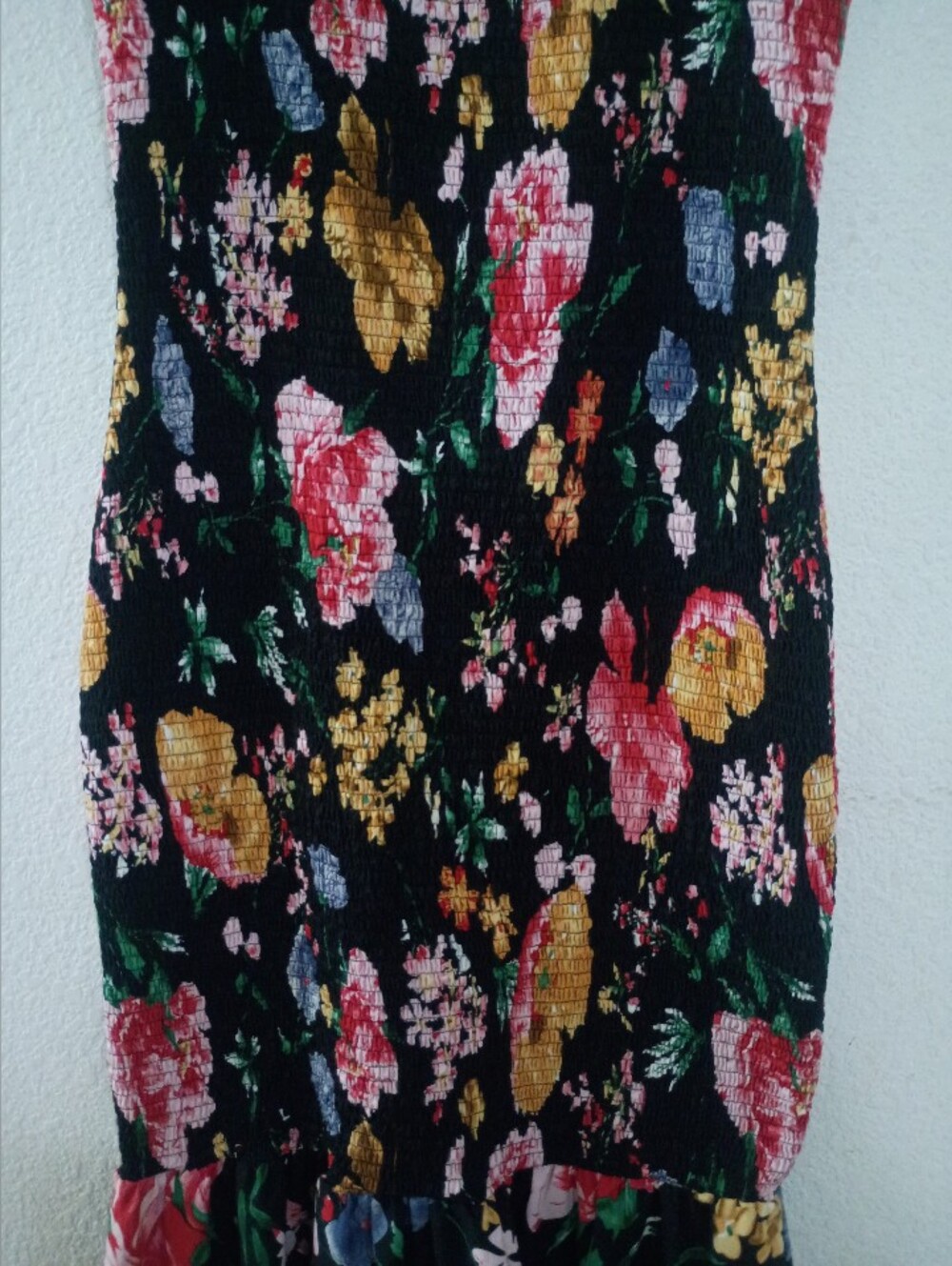 Floral Black Sundress with Ruffle Hem - Picture 4 of 8